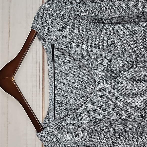 Theory Lalora Blue & White Linen Blend Sweater - Size Large - Picture 8 of 13